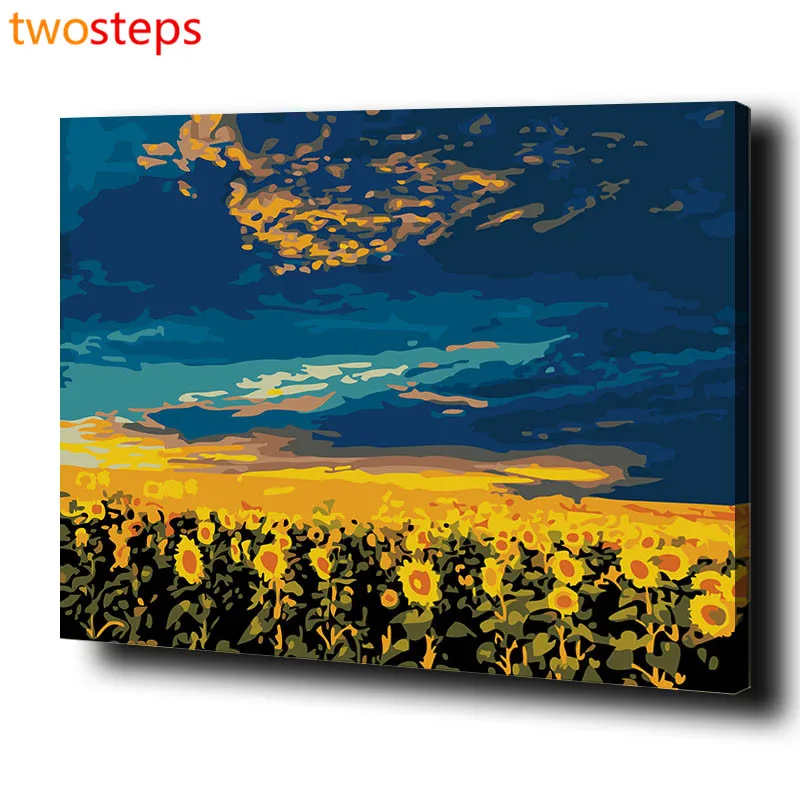 TwoSteps DIY Digital Canvas Oil Painting By Numbers Pictures Coloring