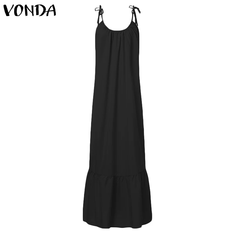 Летнее Длинное Макси платье женское сексуальное без рукавов свободное с открытой спиной пляжное вечернее платье в пол без бретелек Vestidos размера плюс - Цвет: Black