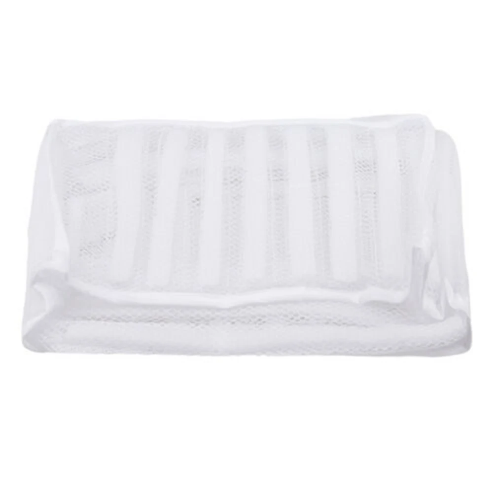 

2019 New Useful White Fine Mesh Wash Bag Protecting Trainers And Shoes In The Washing Machine Shoes Washing And Drying Bag