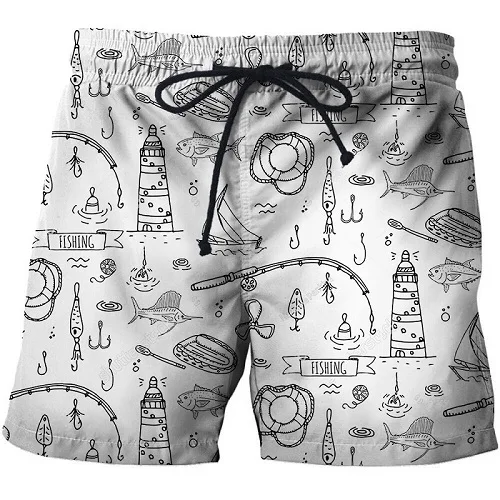 Мужские шорты для плавания с 3D принтом, шорты для серфинга, летний купальный костюм, Шорты для плавания, шорты, шорты, короткие размеры, S-6XL, для рыбалки, harajuku - Цвет: STK428