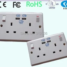 Великобритания Тип Шесть гнездо розетки с выключателем 250 V 13A с 2 портами(стандарт DC 5 V 1000mA Белый Блок розеток, детские носки в английском стиле