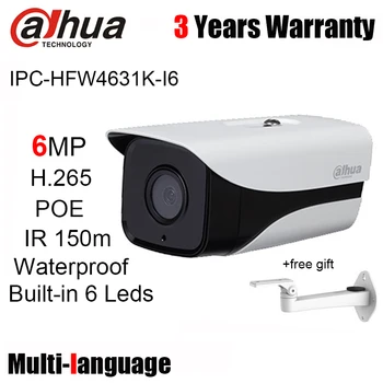 

Dahua 6mp IPC-HFW4631K-I6 Bullet IP Camera POE IR 150m waterptoof Network camera replace IPC-HFW4631K-I4 outdoor with bracket