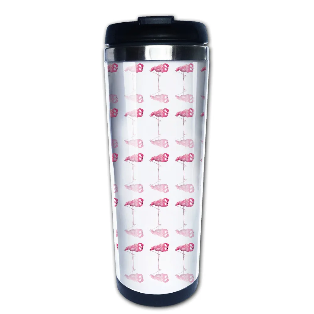 Розовый Фламинго с его тень кружка для кофе Смешные люди tazas нержавеющая сталь