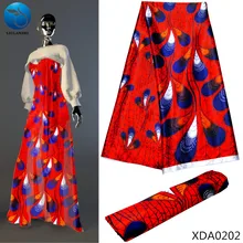 LIULANZHI большая красная шелковая восковая ткань Анкара печатная восковая ткань s для женского платья африканская ИМИТИРОВАННАЯ шелковая ткань XDA02