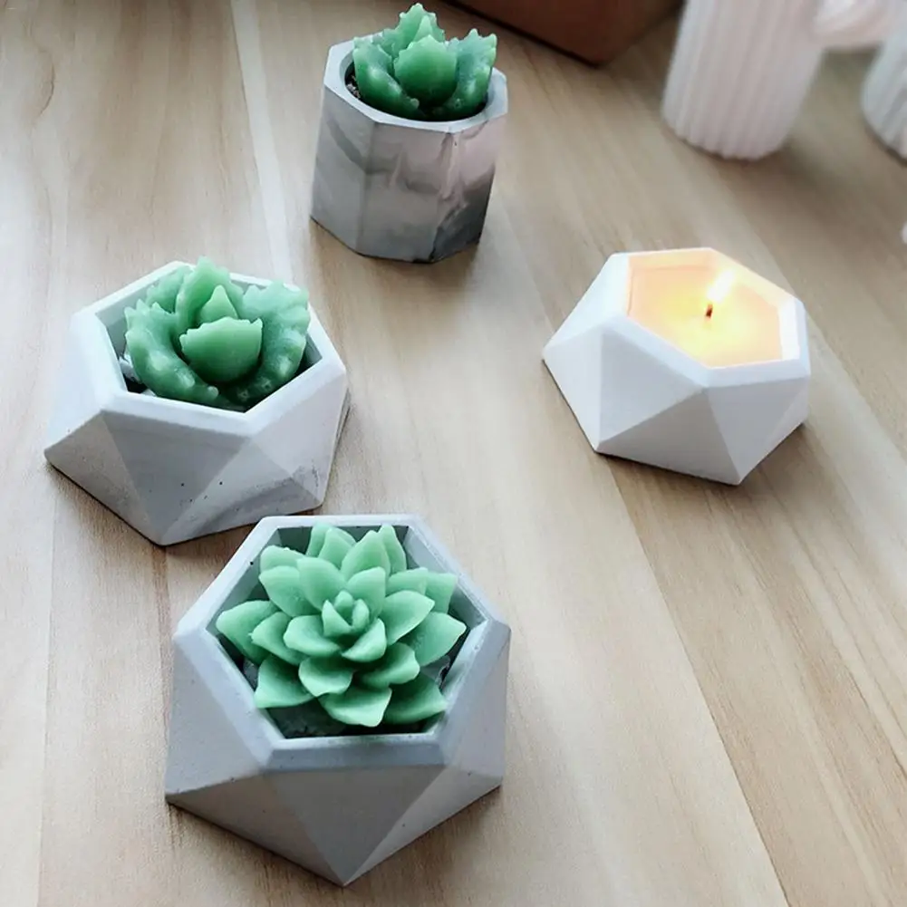 1Pcs DIY Art Flower Pot Concrete Silicone Mold Ashtray Plaster Cement