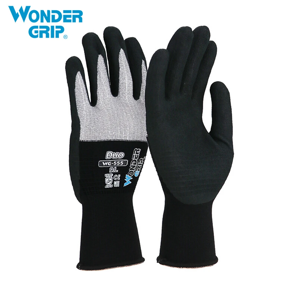 Чудо-сцепление защитные рабочие х/б перчатки износостойкими Садовые Перчатки универсальные рабочие перчатки с 15 Калибровочные вкладыш нейлона и нитриловым покрытием