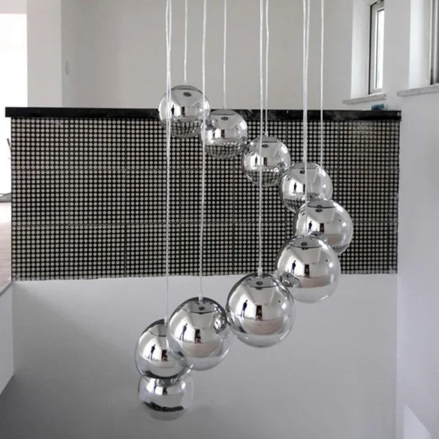 modern pendant lights mirror glass ball vacuum led pendant lamp