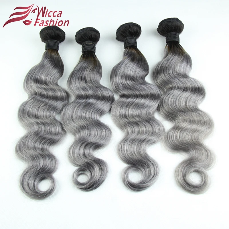 Ombre Brazilian Hair Bundles 1B/Grey Non Remy Body Wave Weaving Natural Human Hair Weave Bundles 1PC Extension Dream Beauty brazilian-body-wave-hair-bundles