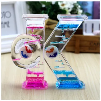 

Creative Two-color Double Side Oil Drop Ornaments OK Shaped Oil Spilled Drop Crafts Children Toy Hourglass Timer Birthday Gifts