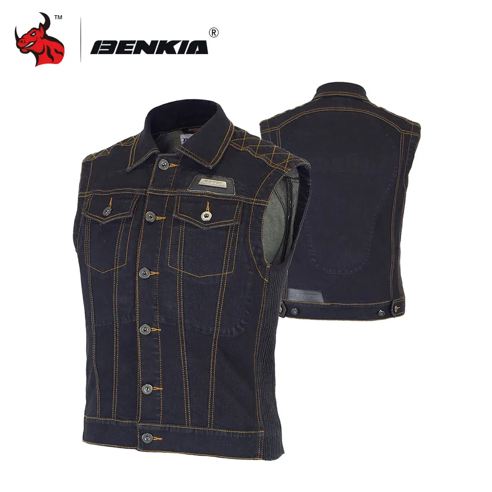 

BENKIA Chaleco Reflectante Motocicleta Chaleco Ciclismo Motorcycle Racing Denim Jacket Vest Jean Jacket With Protectors