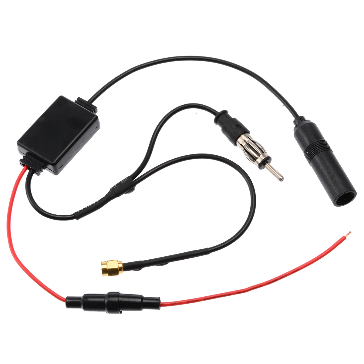 Mayitr 1pc FM/AM DAB + Antenna Aerial Splitter Adapter Cable SMB Converter Car Radio Active 88-108MHZ 75Ω