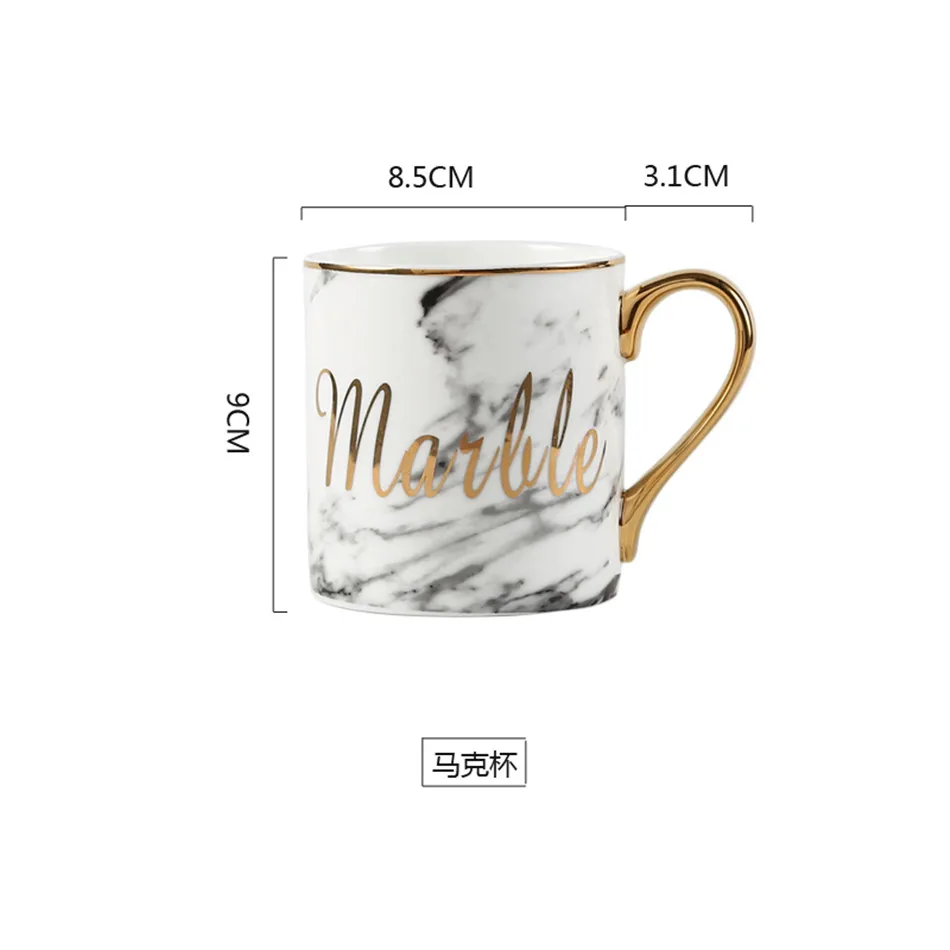 Luxury White Marble Ceramic Mugs Gold Plating Couple Lover's Gift Morning Mugs Milk Coffee Tea Breakfast Elegant Creative Cup (2)