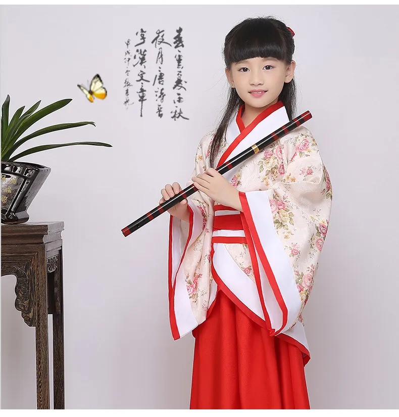 Детский день Hanfu китайцы Костюмы костюм в династии Хань shenyi длинное пальто куртка вырос изгибая-спереди одежды