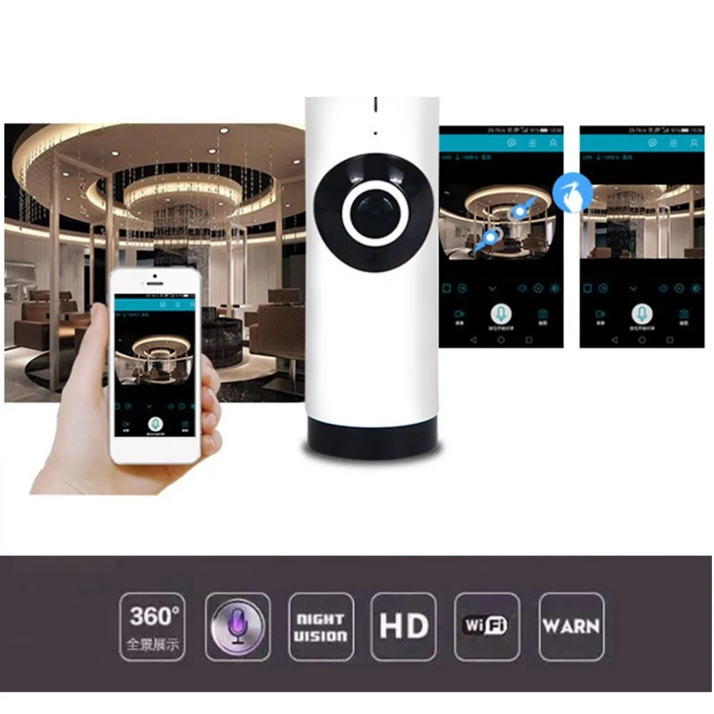 

Mini HD Panoramic Fish-eye Camera Smart Wireless Night Vision Baby Monitor Home Security Surveillance 360 Degree Wifi Webcam