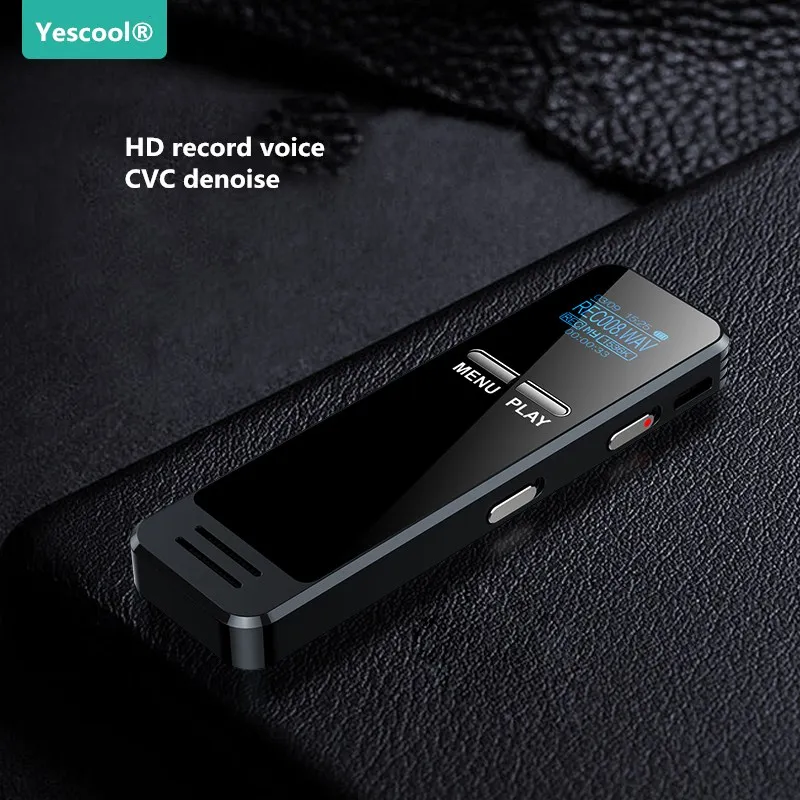 Yescool B9 16GB ultra long time denoise HD stereo compact Metal mini Portable Digital REC voice Recorder MP3 Dictaphone Black