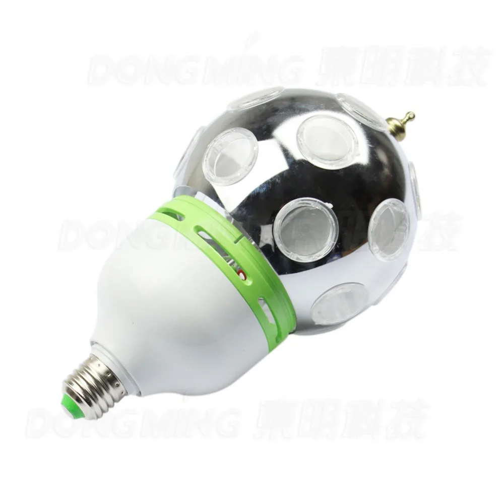 

Free Shipping 2pcs Auto Rotative Stage lights Full Color 1W E27 LED Stage Light DJ RGB Disco led Bulb Lamp
