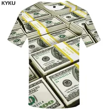 KYKU marca dólar camiseta hombres Estados Unidos camisetas Casual dinero Anime ropa Vintage camiseta impresa divertida camiseta estampada