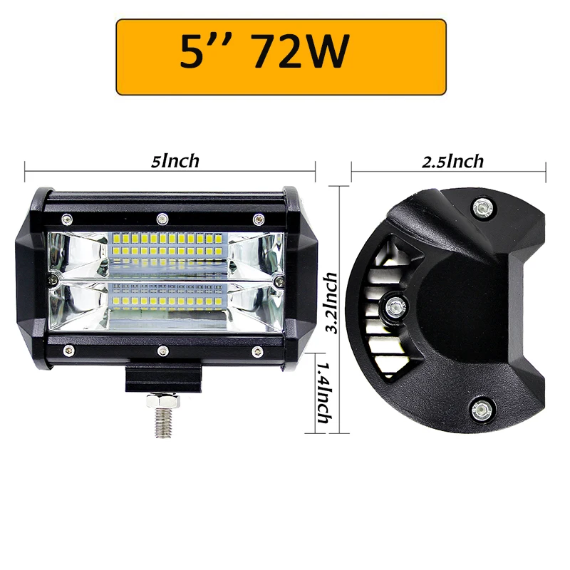 Auxtings внедорожный 2 шт. 5 ''дюймовый 72 Вт Светодиодный светильник для работы бар Точечный светильник 12 В 24 в автомобиль грузовик внедорожник ATV 4WD прицеп пикап Вождение EU RU