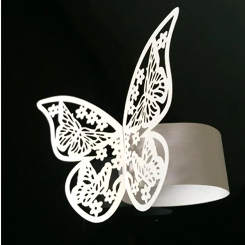 50 шт салфетка Бабочка Кольцо обертки украшение стола бабочка Свадебная