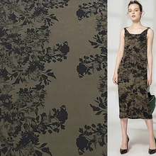 Dark floral print silk Crepe DE chine silk fabric 23momme 134cm width,SCDC912