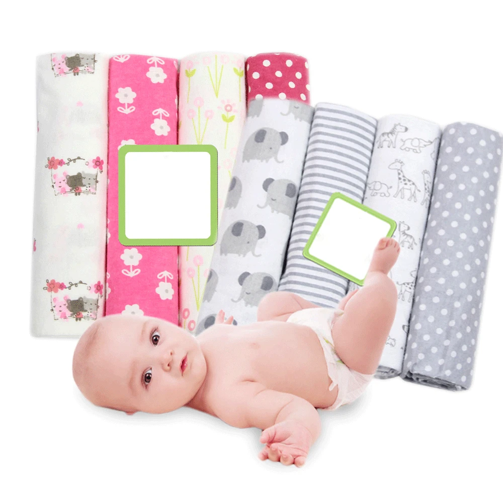 

4 Pcs/Lot Baby Blankets Newborn Muslin Diapers Cotton Flannel Swaddle Blanket for Newborns Muslin Swaddle Soft Baby Wrap Blanket
