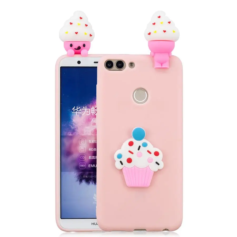 P Smart чехол для Fundas Huawei P Smart Plus чехол Coque Huawei P Smart чехол 3D единорог панда Мягкий силиконовый чехол для телефона - Цвет: 3