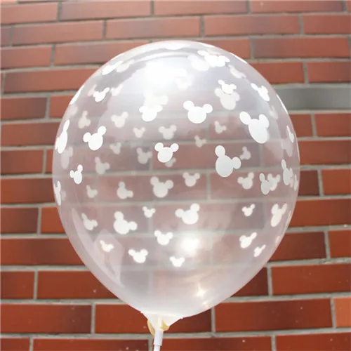 10 шт. 12 дюймов Единорог вечерние Микки Воздушные шары в форме мыши globos прозрачные с днем рождения воздушные шары для свадебной вечеринки - Цвет: Белый