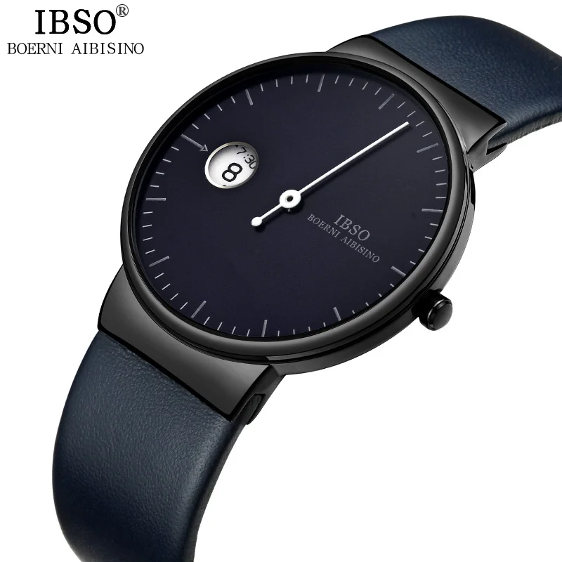

IBSO Ultra-thin Quartz Watch Men Fashion One Pointer Design Creative Mens Watches 2020 relojes para hombre Relogio Masculino