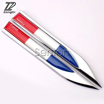 

ZD 2pcs Car sticker Flag Metal fender side Labeling Bodywork for Toyota c-hr Kia sportage Peugeot 3008 Honda civic Hyundai 2017