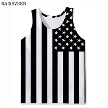 3D жилет для мужчин Флаг США Бодибилдинг короткий топ для фитнеса рубашка без рукавов Мужская одежда Спортивное нижнее белье топы