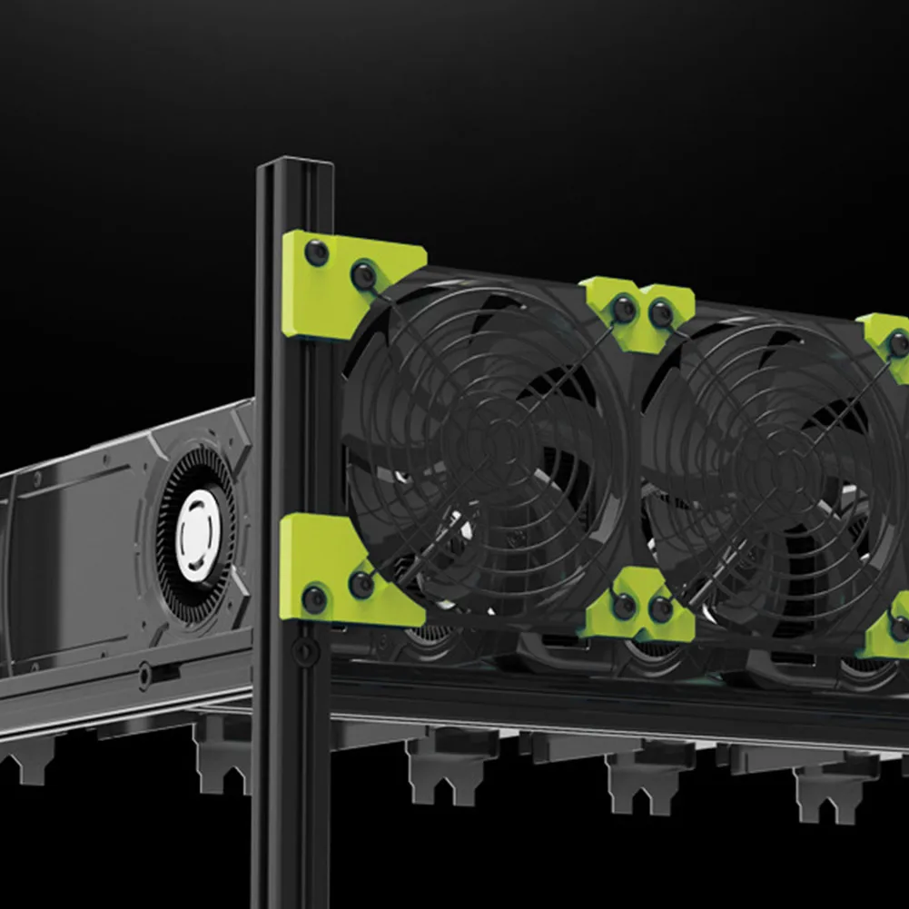New 8 GPU Mining Rig Aluminum Stackable Case Frame Open Frame Mining Case for ETH/ZEC/Bitcoin With/No Fan QJY99