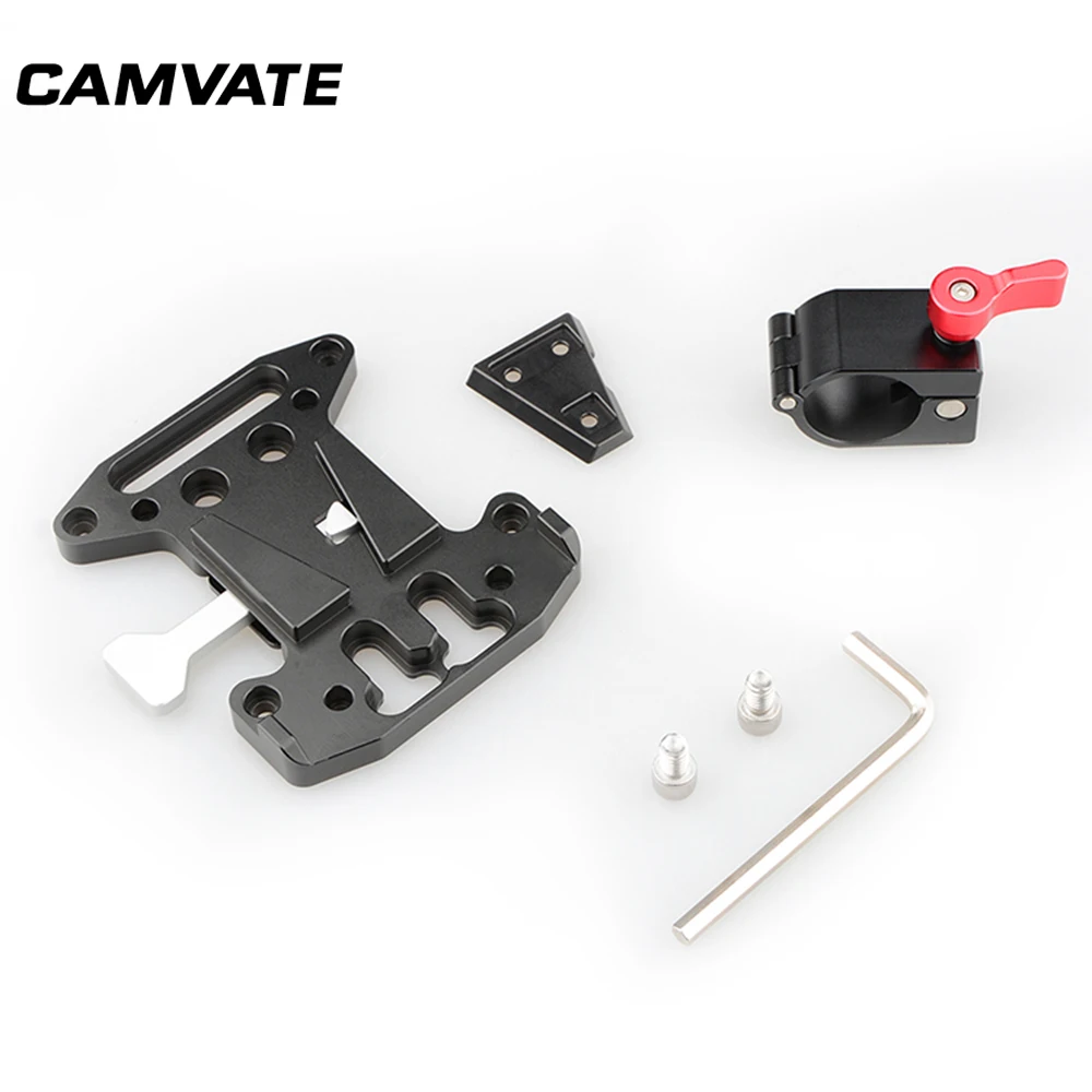 

CAMVATE V-Lock Quick Release Battery Plate+25mm Rod Clamp Kit for DJI Ronin-M Rig ER011