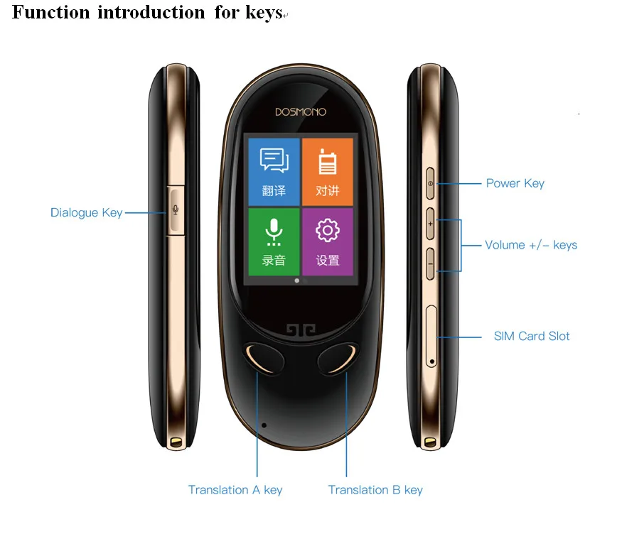 DOSMONO мини+ двусторонний автономный голосовой переводчик 2," сенсорный экран Интеллектуальный синхронный переводчик умный переводчик