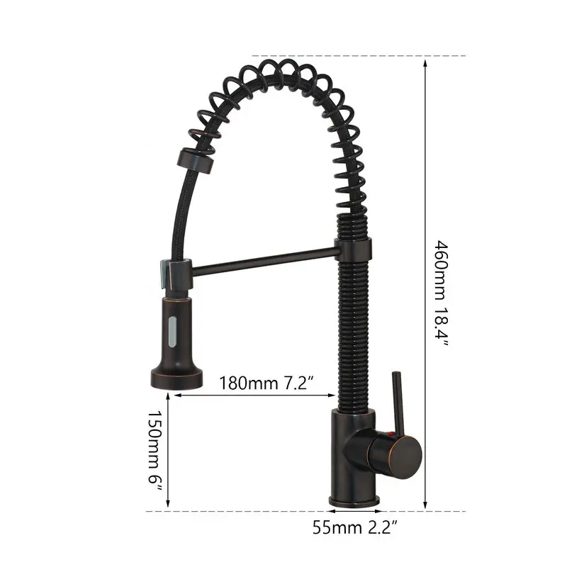Monite черный ORB поворотный носик весенний спрей твердый из полированной меди или хрома Вытяните кухонный кран на палубе крепление воды кухонный смеситель