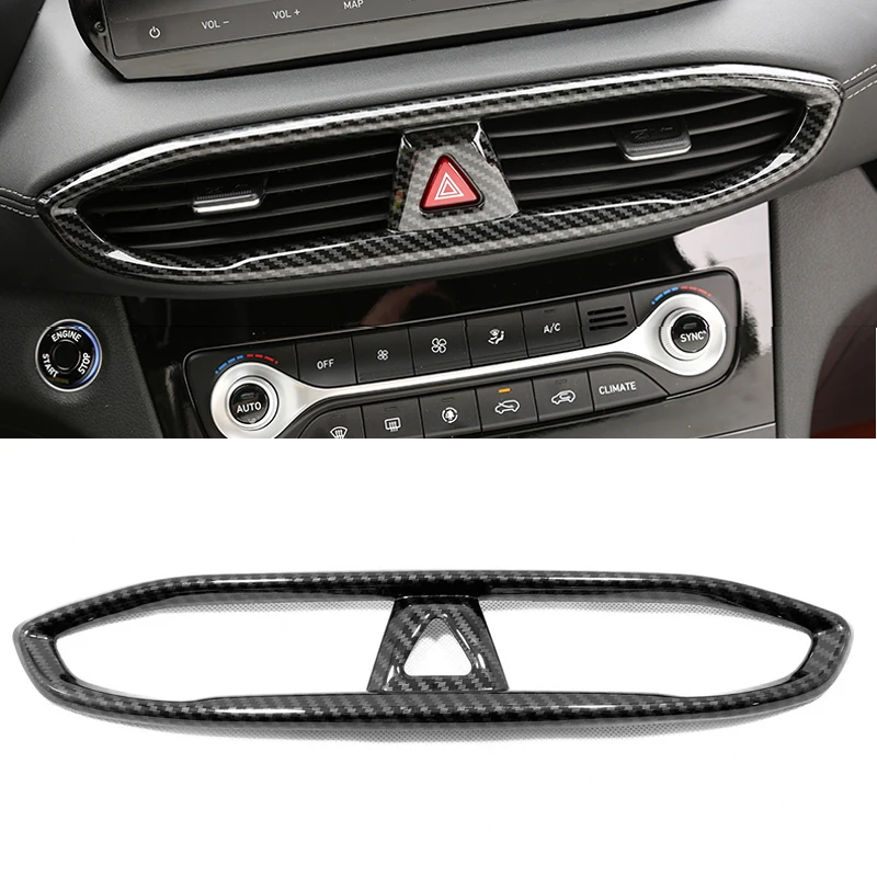 

Silver/Carbon Style Car Interior Accessories Center Console Air Vent Trim ABS 1PC For Hyundai Santa Fe (TM) 2019-2020