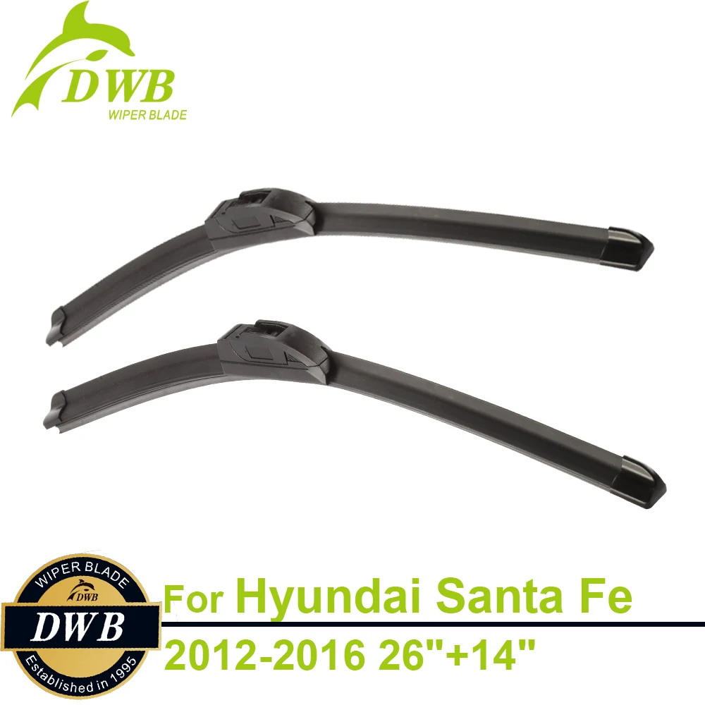 Wiper Blades for Hyundai Santa Fe 2012 2016 26"+14", 2pcs Free Shipping