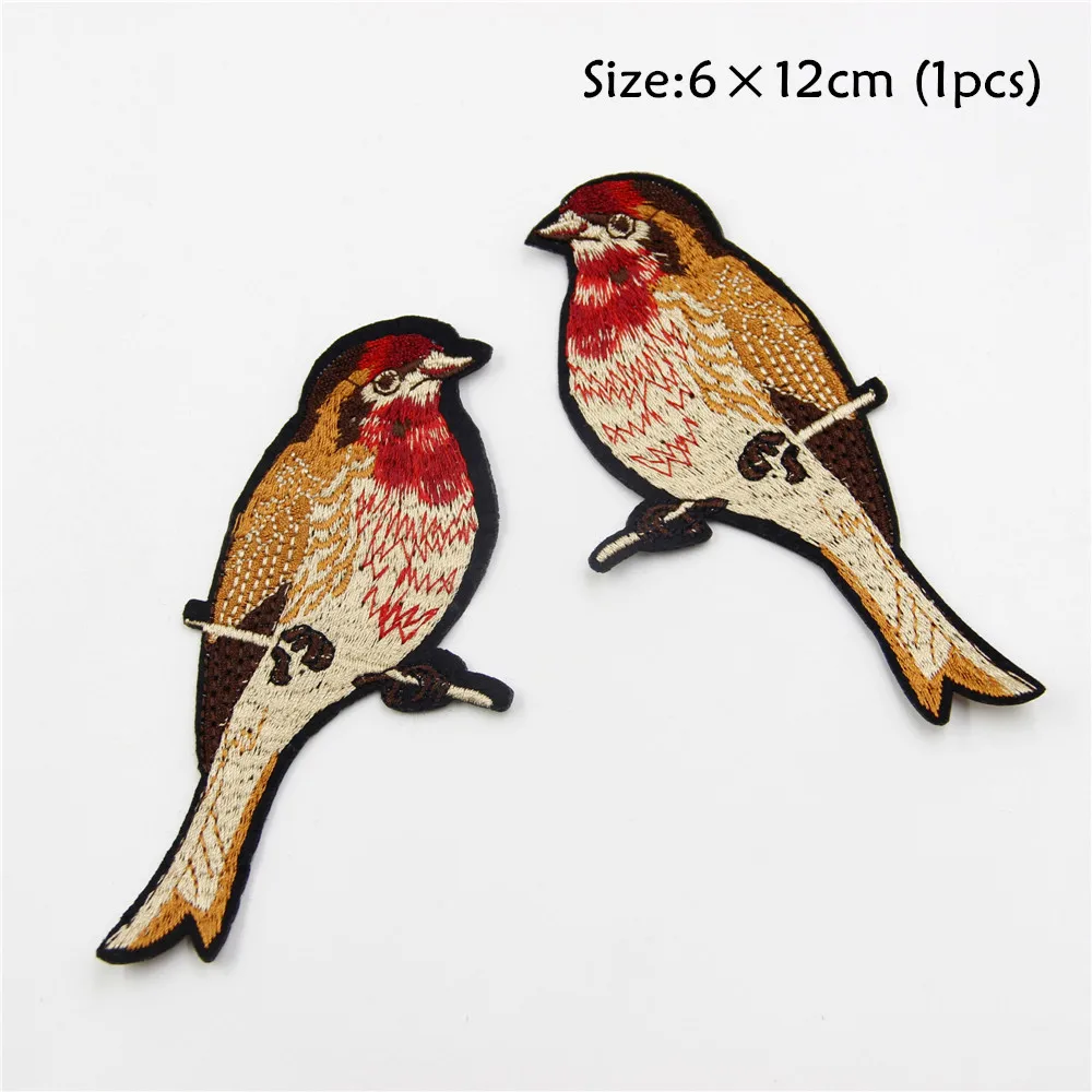2 Pair Birds Patches Iron/Sew On Parch For clothes Applique Embroidery