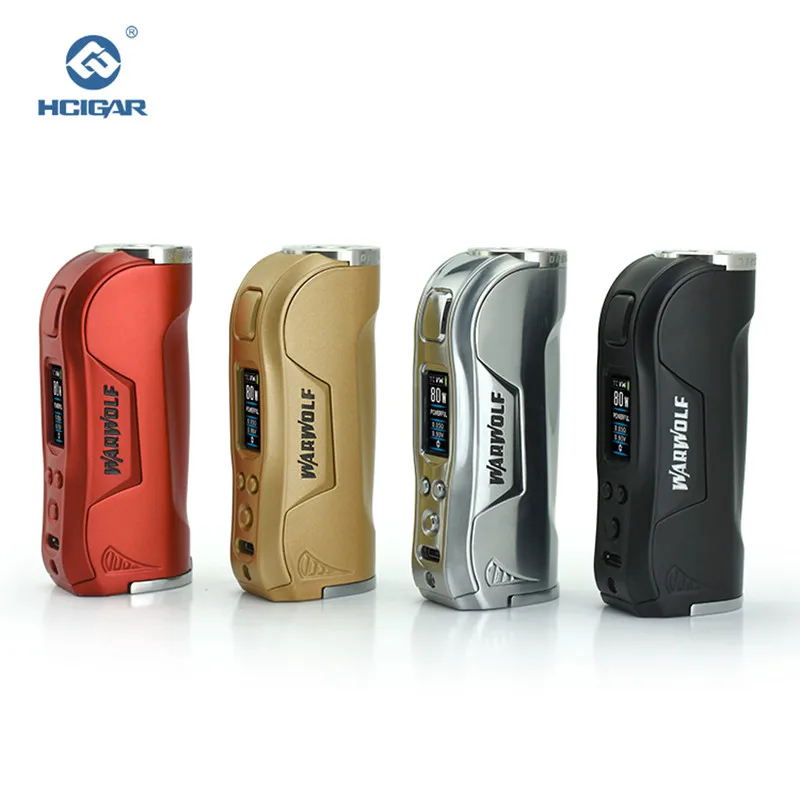 Preise Original HCIGAR Warwolf 510 Gewinde E Zigarette Mod Ausgang 1 80w WATT und TEMP Modus Verdampfer Angetrieben 18650 batterie Mini Box Mod