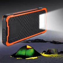 Wopow Solar power bank 20000mah Large Capacity Mobile Phone Battery Portable Charger Power Supply Dual USB Ports With Holder