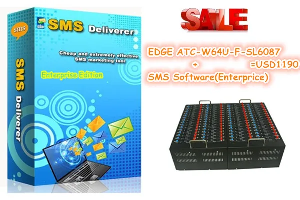 

Enterprise edition sms software for wavecom SL6087 EDGE 64ports modem pool