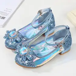 Обувь принцессы для девочек, новые весенне-летние свадебные сандалии на высоком каблуке для детей, обувь для вечеринок, детская обувь с