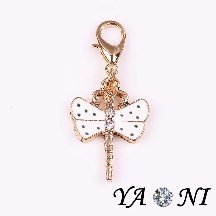 20pcs/lot Free Shipping Fashion Lobster Clasp Charms Rhinestone