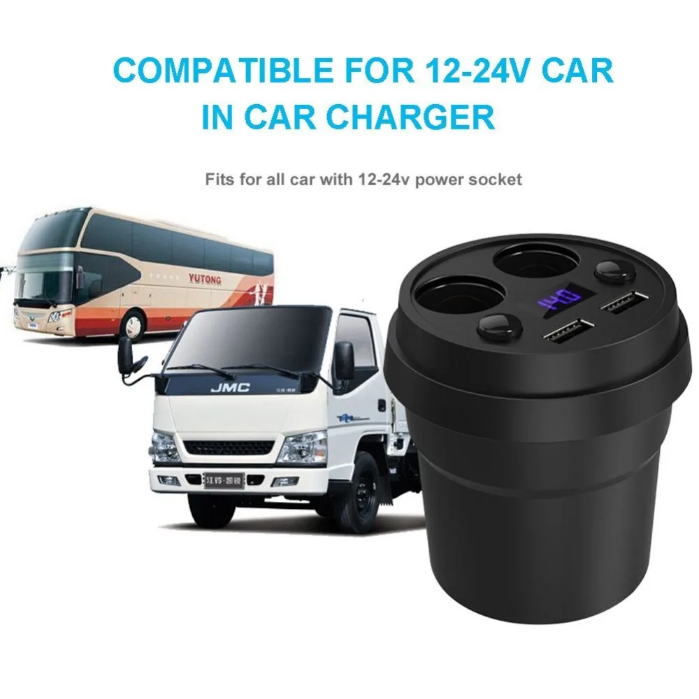 Устройство для автомобиля с двумя портами USB Зарядное устройство 12 V/24 V