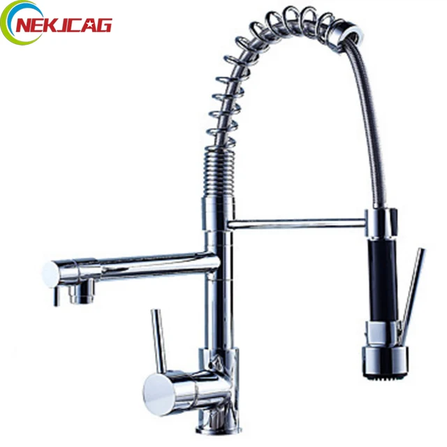 Best Price Wholesale And Retail Single Lever Kitchen Faucet Chrome Finish Spring Pull Down Sprayer Single Handles Faucet 