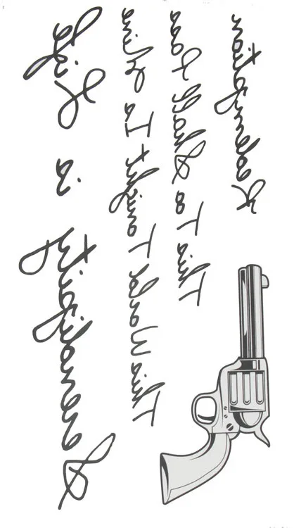 034 25 De Réductionrock Global Modèles étoiles Amour Cool Pistolet Alphabet Modèle Imperméable Tatoo Autocollant In Tatouages éphémères From
