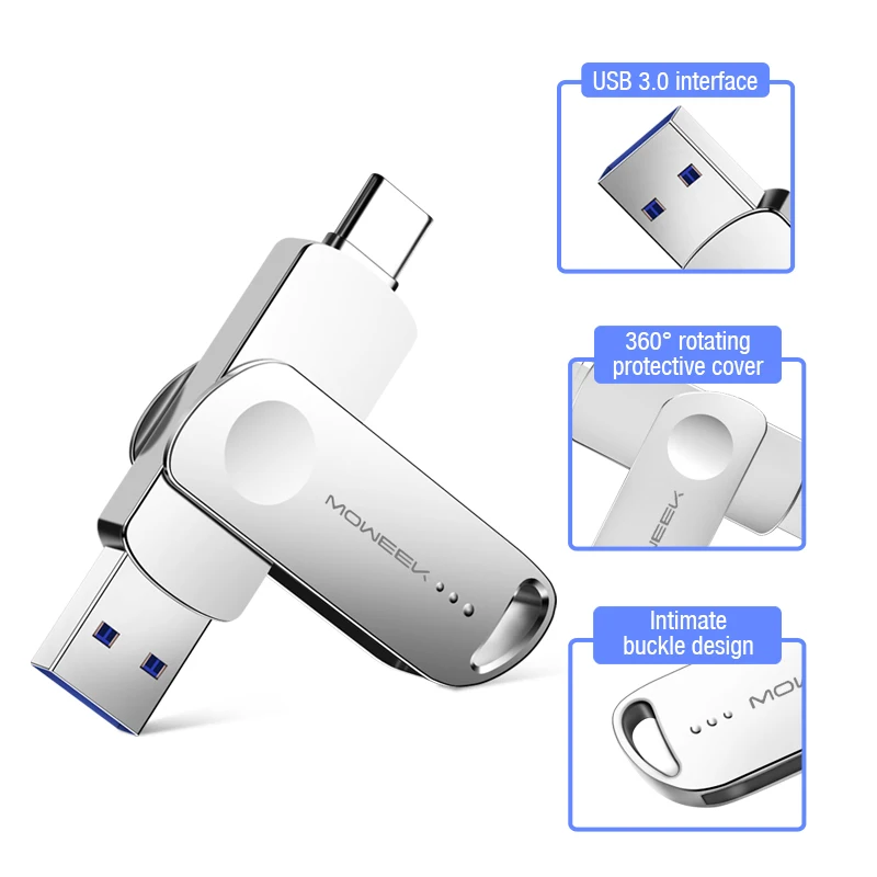 USB флеш накопитель Moweek MF93 128 ГБ 64 типа C 32 16 8 OTG usb флешка высокоскоростной 3 0|USB