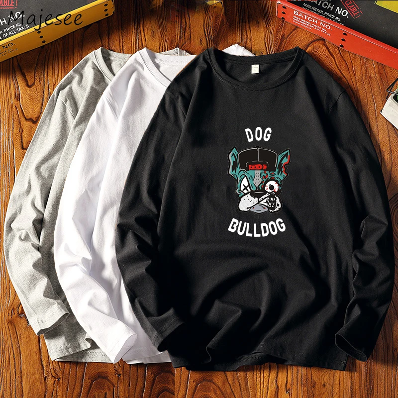 

T-shirts Men Large Size O-Neck Long Sleeve Printed Simple Soft All-match Korean Leisure Harajuku T-shirt Mens Ulzzang Tees New