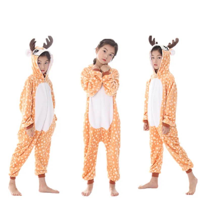 Kigurumi Onesie/Детская Пижама с животными; детская зимняя Фланелевая пижама с единорогом; маскарадные пижамы для мальчиков и девочек; одежда для сна; Детский комбинезон