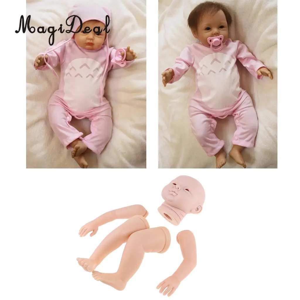 22inch Unpainted Reborn Doll Kits Soft Vinyl Newborn Baby Model DIY Making Accs