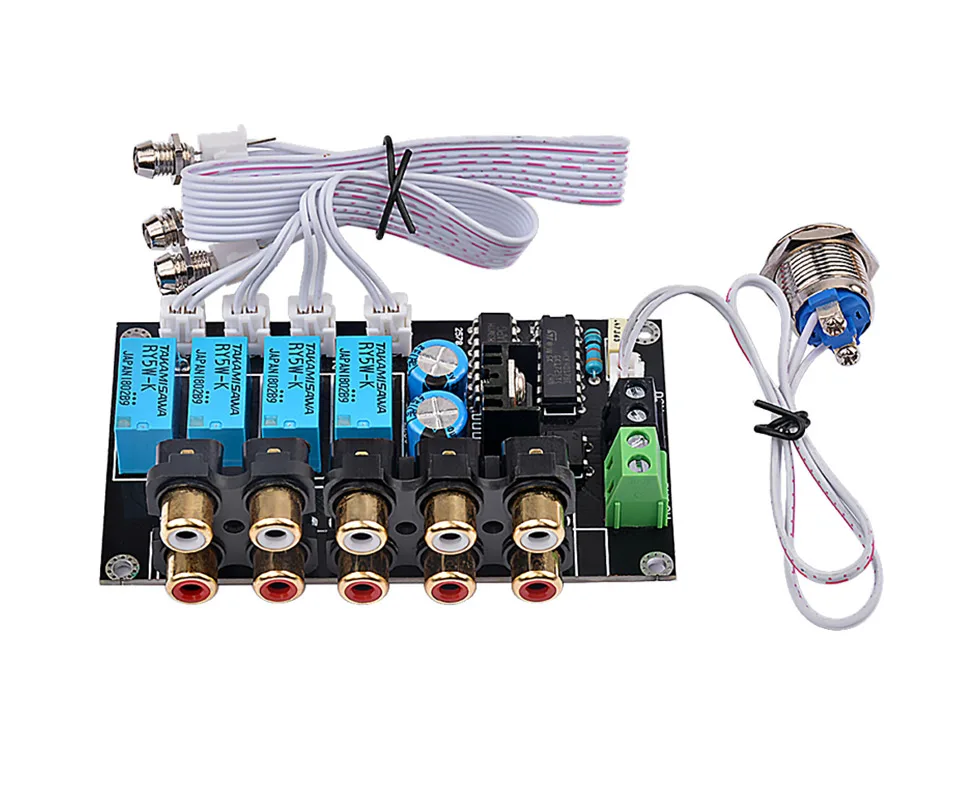 AIYIMA Stereo Amplifier Four Way HIFI DC AC Audio Switch Board Relay Control Select Amplifiers Amplificador DIY For Home Theater